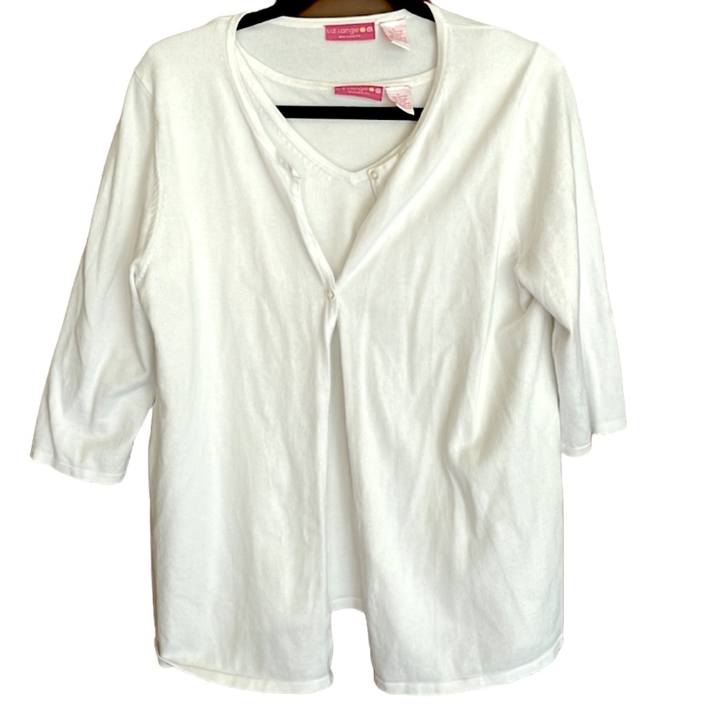Liz Lange maternity cardigan and sleeveless shell set- Large